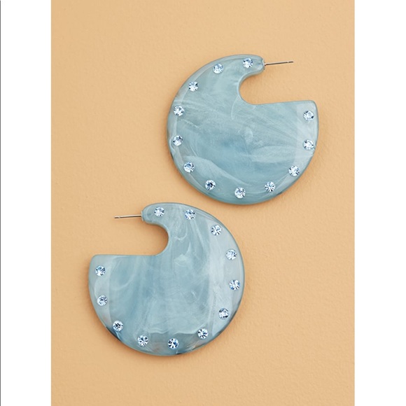 LAST PAIR! Rachel Comey Rhinestone Swirl Camille Earring Blue - Picture 2 of 8